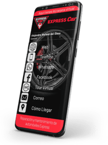 mokup tarjeta virtual movil Expresss car